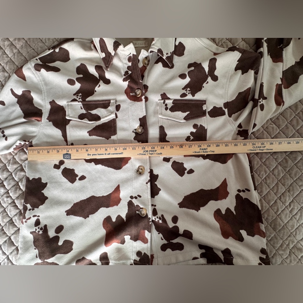 Altar’d State Cow Print Shacket Western Ranchcore Cowgirl Jacket Large - Picture 8 of 10
